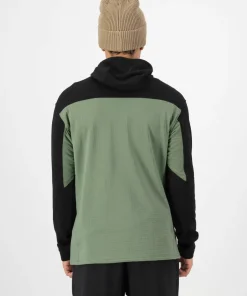 Mons Royale Men's Offgrid Merino Fleece 1/2 Zip Long Sleeve Willow/Black