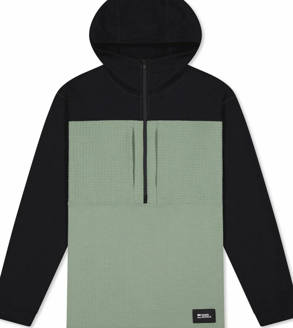 Mons Royale Men's Offgrid Merino Fleece 1/2 Zip Long Sleeve Willow/Black