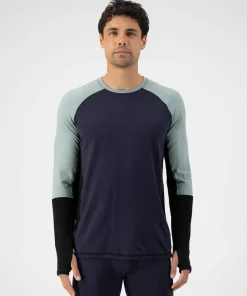 Mons Royale Men's Olympus Long Sleeve Dew/9 Iron/black