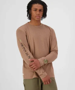 Mons Royale Men's Yonder Merino Organic Cotton Long Sleeve Mocha