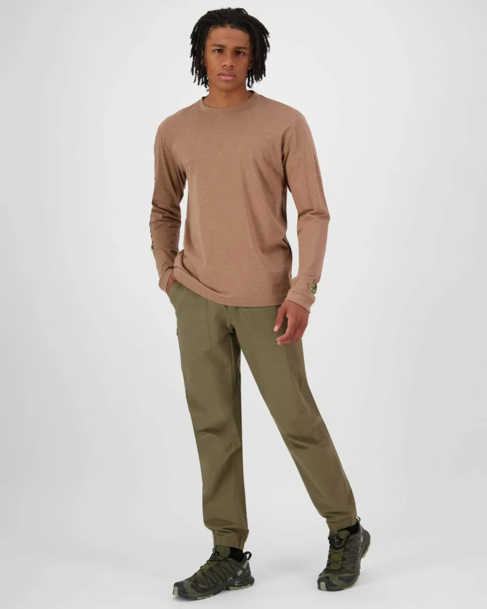 Mons Royale Men's Yonder Merino Organic Cotton Long Sleeve Mocha