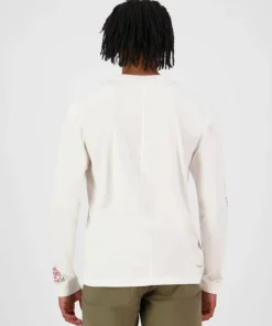 Mons Royale Men's Yonder Merino Organic Cotton Long Sleeve Vintage White