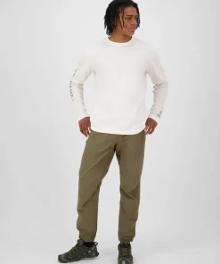 Mons Royale Men's Yonder Merino Organic Cotton Long Sleeve Vintage White