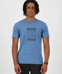 Mons Royale Men's Zephyr Merino Tencel T-Shirt Steel Blue