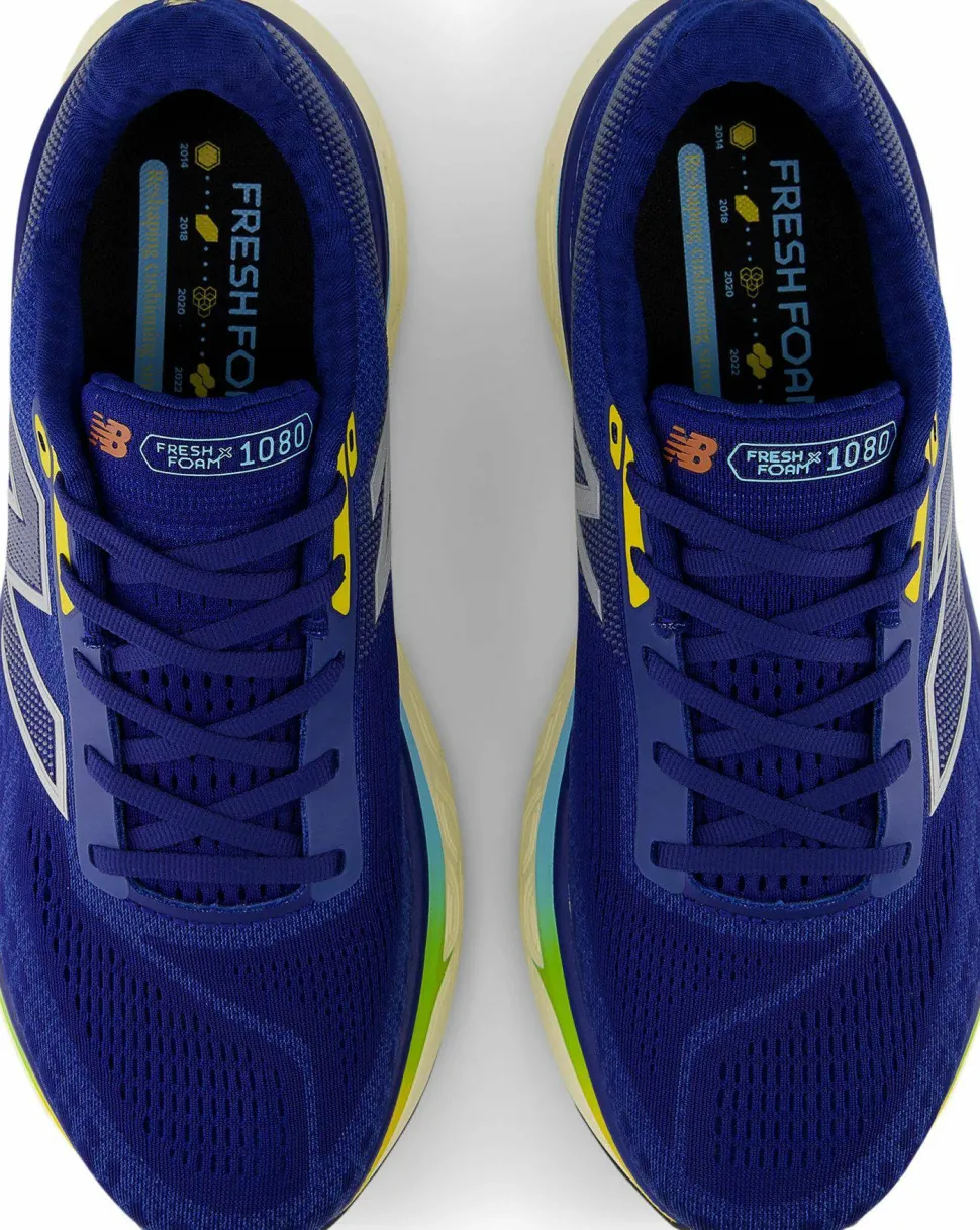 New Balance Men's Freshfoam X 1080v14 Inkwell with Silver Metallic and Ginger Lemon