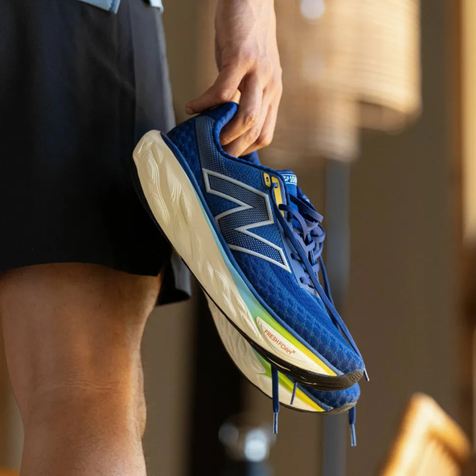 New Balance Men's Freshfoam X 1080v14 Inkwell with Silver Metallic and Ginger Lemon