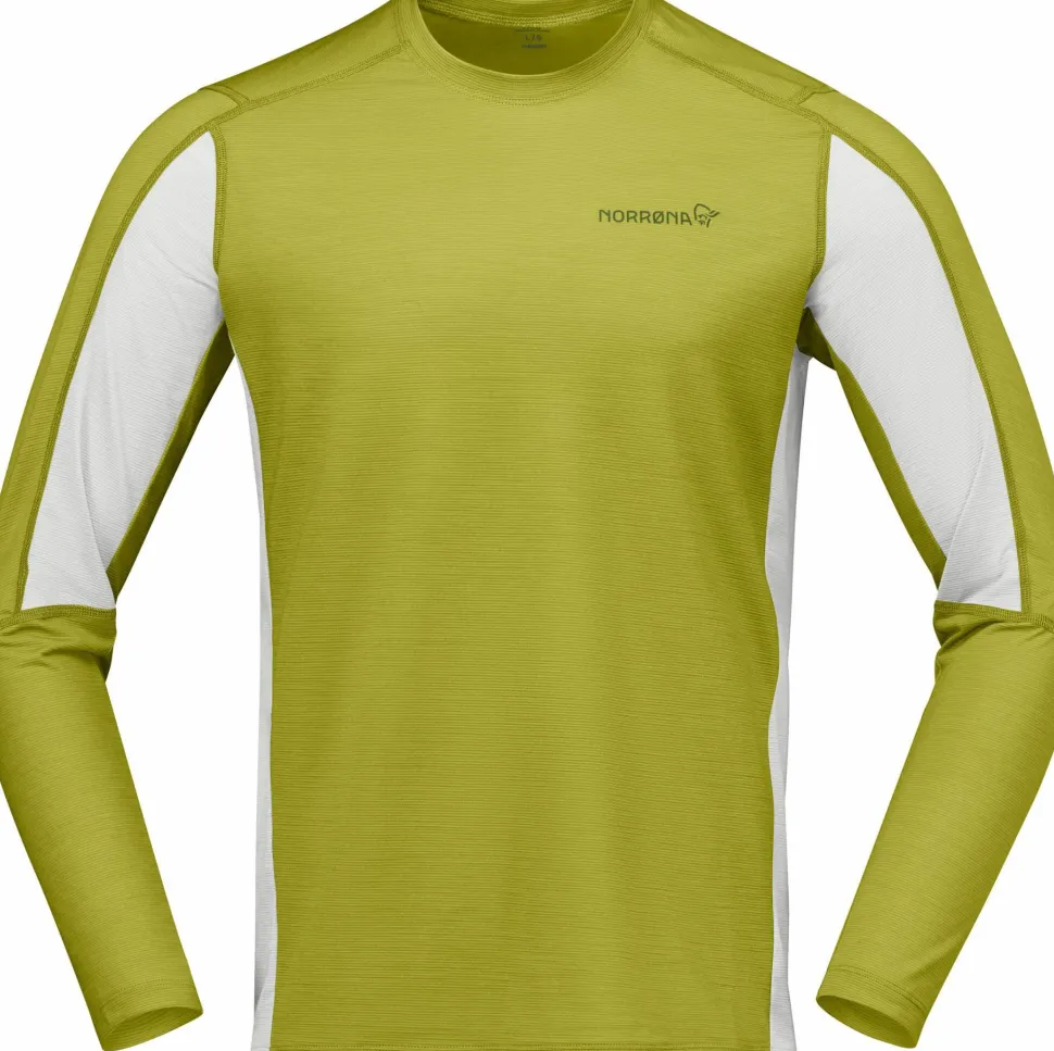 Norrøna Men's Falketind EqualiserUll Long Sleeve Golden Lime/Whisper White
