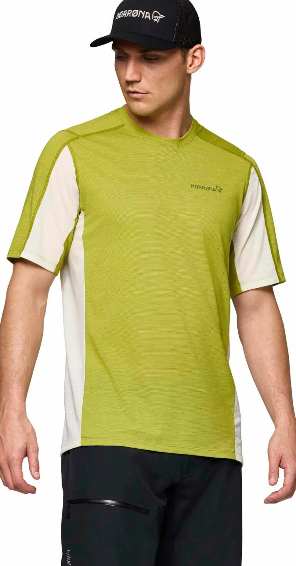 Norrøna Men's Falketind EqualiserUll T-shirt Golden Lime/whisper White