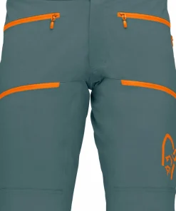 Norrøna Men's Fjørå Flex1 Heavy Duty Shorts North Atlantic/Orange Popsicle