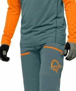 Norrøna Men's Fjørå Flex1 Heavy Duty Shorts North Atlantic/Orange Popsicle