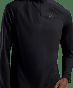 Odlo Men's Mid Layer Essential 1/2 Zip Black - Black