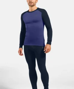 Odlo Men's Odlo Active Warm Base Layer Set Dark Sapphire - Skipper Blue