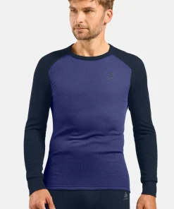 Odlo Men's Odlo Active Warm Base Layer Set Dark Sapphire - Skipper Blue