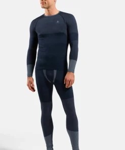 Odlo Men's Odlo Fundamentals Performance Warm Set Long Dark Sapphire