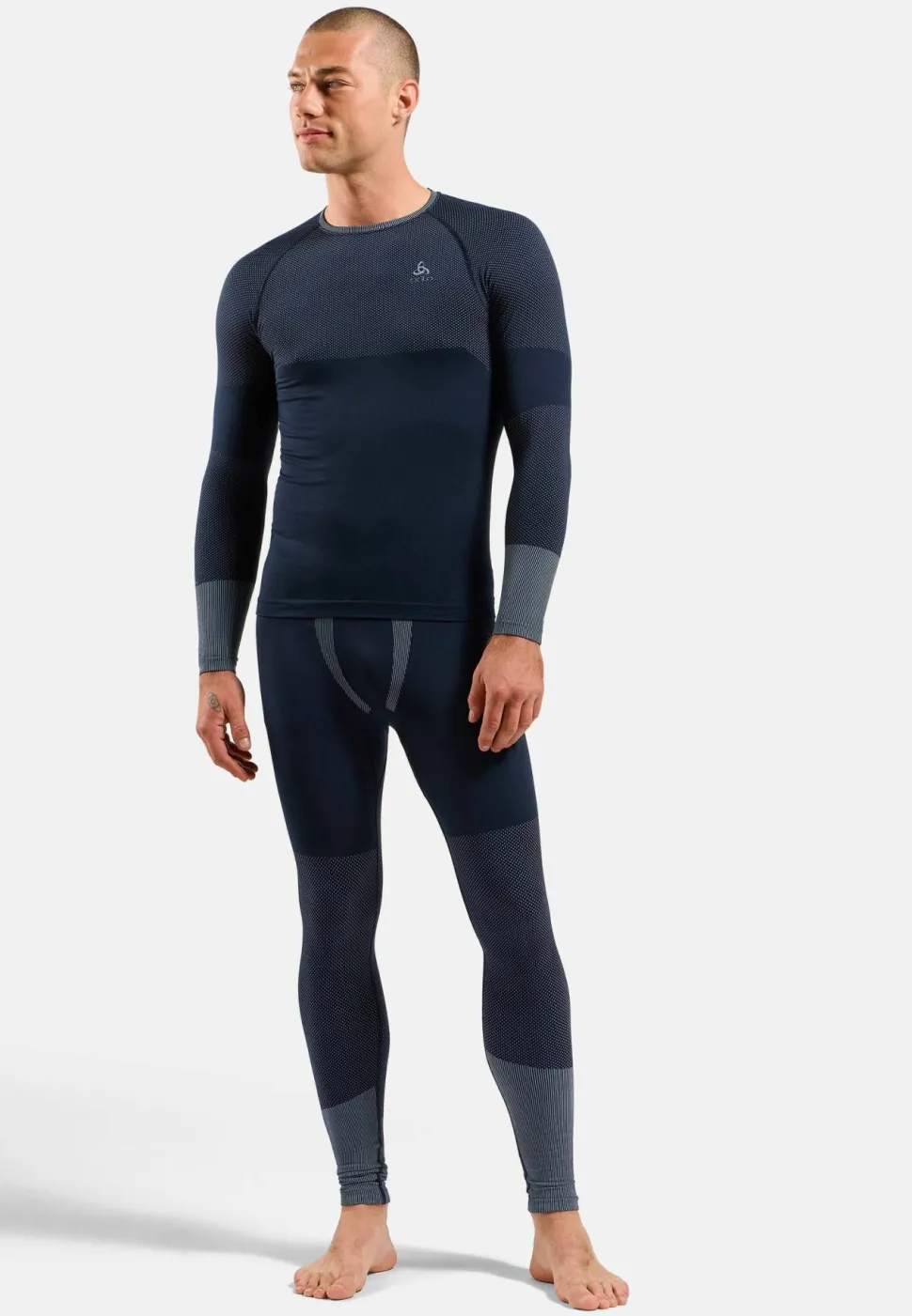 Odlo Men's Odlo Fundamentals Performance Warm Set Long Dark Sapphire