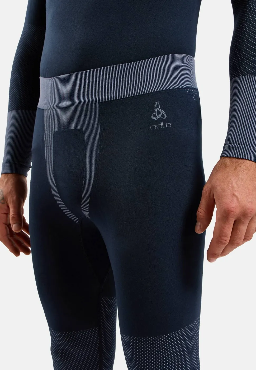 Odlo Men's Odlo Fundamentals Performance Warm Set Long Dark Sapphire
