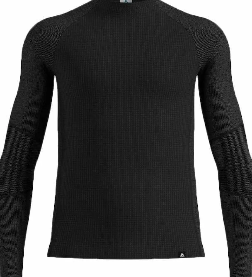 Odlo Men's Odlo Seamless Performance Wool Base Layer Top Crew Neck Longsleeve Black