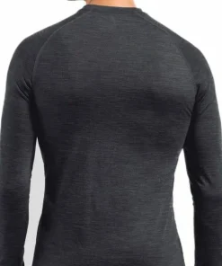 Odlo Men's Performance Wool 150 Base Layer Provincial Blue - Dark Grey Melange