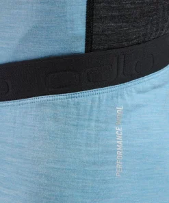 Odlo Men's Performance Wool 150 Base Layer Bottom Provincial Blue Melange - Black