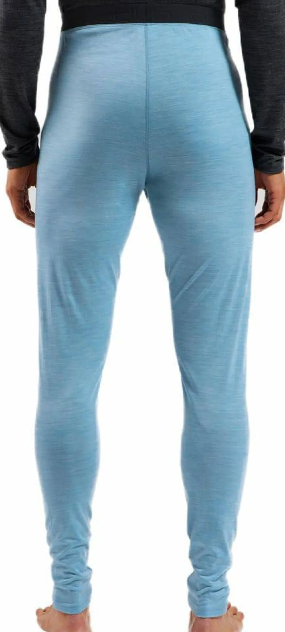 Odlo Men's Performance Wool 150 Base Layer Bottom Provincial Blue Melange - Black