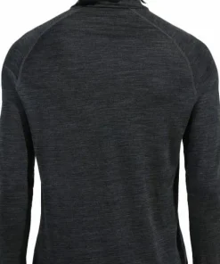 Odlo Men's Tn Long Sleeve Halfzip Natural Grey Melange - Dark Grey Melange