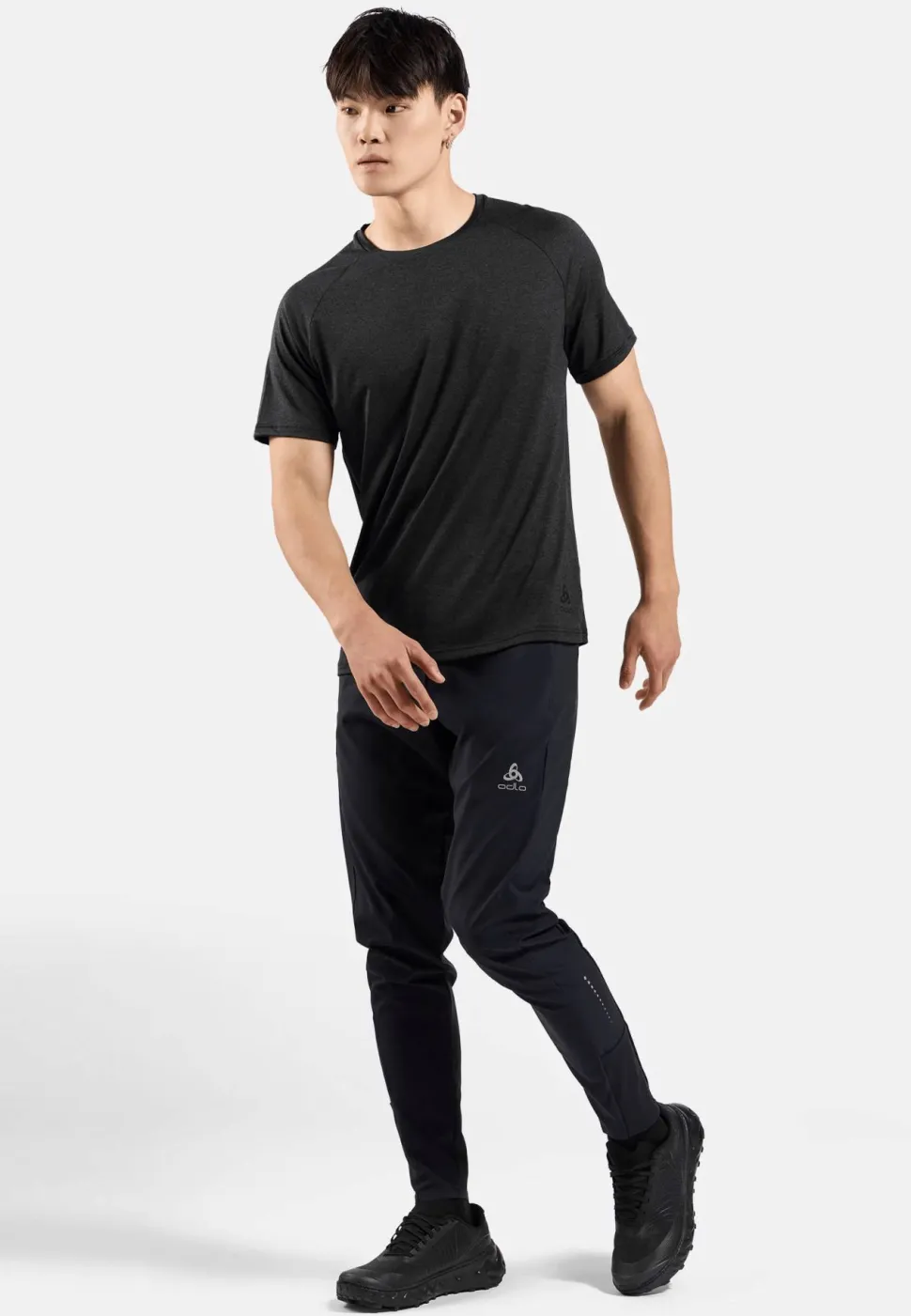 Odlo Men's T-Shirt Crew Neck S/S Essential 365 Black Melange