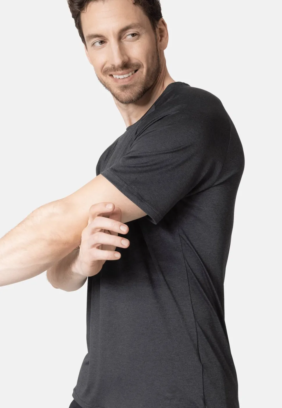 Odlo Men's T-Shirt Crew Neck S/S Essential 365 Black Melange