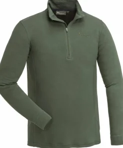 Pinewood Men's Abisko Merino Base Layer Half Zip Dark Moss Green