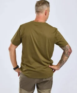 Pinewood Men's Finnveden Recycled Outdoor T-Shirt Olive Melange Campsite