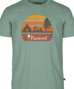 Pinewood Men's Finnveden Recycled Outdoor T-Shirt Aquagr. Melange Campsite