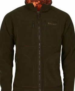 Pinewood Men's Furudal Reversible Camou Fleece Jacket Hunting Brown/Strata Blaze