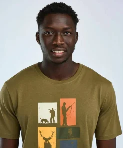 Pinewood Men's Hunting T-Shirt Olive Melange
