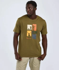 Pinewood Men's Hunting T-Shirt Olive Melange