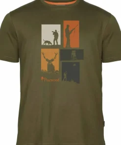 Pinewood Men's Hunting T-Shirt Olive Melange