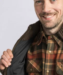 Pinewood Men's Hurricane Full Zip Sweater Dark Brown Mel