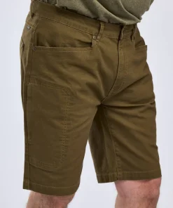 Pinewood Men's Värnamo Vintage Canvas Shorts Olive Brown