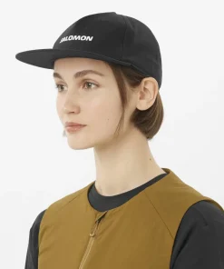 Salomon Logo Flat Cap Deep Black
