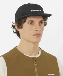 Salomon Logo Flat Cap Deep Black