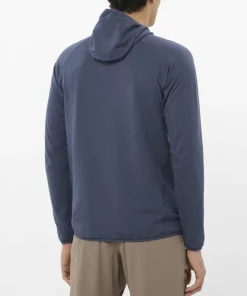 Salomon Men's Essential Lightwarm Hoodie Blue Nights
