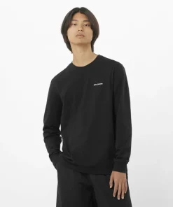 Salomon Men's Salomon Logo Long Sleeve Tee Deep Black