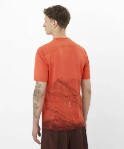 Salomon Men's S/LAB Ultra Tee Aop Burnt Sienna/decadent Chocolate/