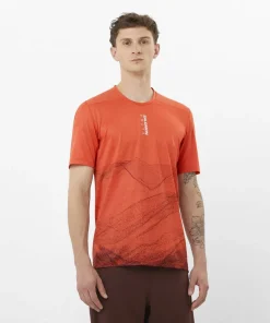 Salomon Men's S/LAB Ultra Tee Aop Burnt Sienna/decadent Chocolate/