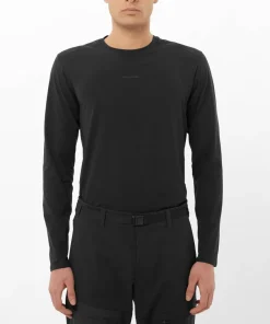 Salomon Men's Trackline Long Sleeve Tee Deep Black
