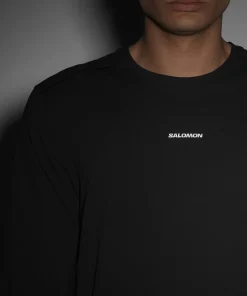 Salomon Men's Trackline Long Sleeve Tee Deep Black