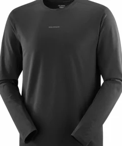 Salomon Men's Trackline Long Sleeve Tee Deep Black