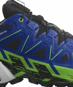 Salomon Unisex Spikecross 6 GORE-TEX Black/Surf The Web/Green Gecko
