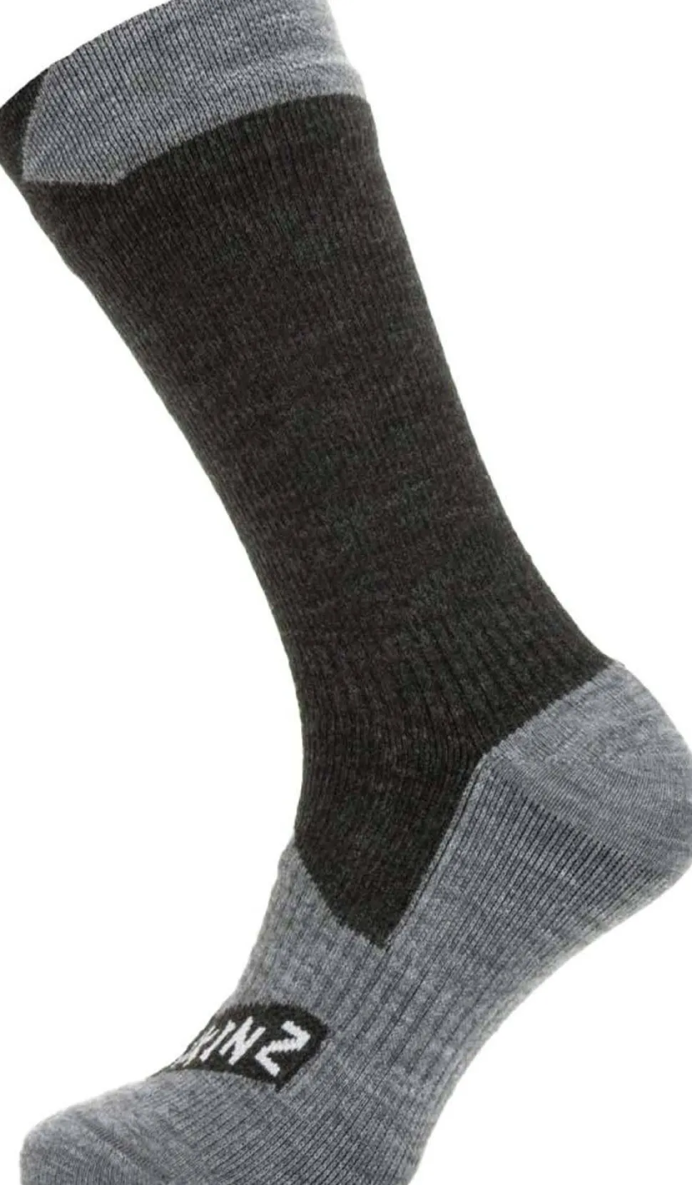 Sealskinz Raynham Waterproof All Weather Mid Length Sock Black/Dark Grey Marl