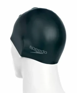 Speedo Plain Moulded Silicone Cap Blk Mop