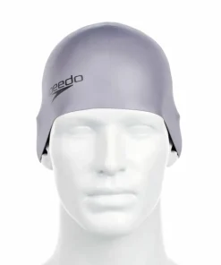 Speedo Plain Moulded Silicone Cap Chrome