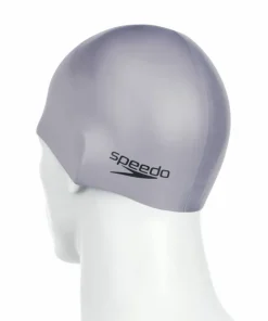 Speedo Plain Moulded Silicone Cap Chrome